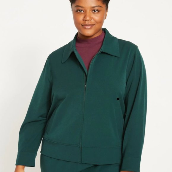 Universal Standard Tailored Zip Jacket Forest Green Medium (18-20 - Picture 1 of 3